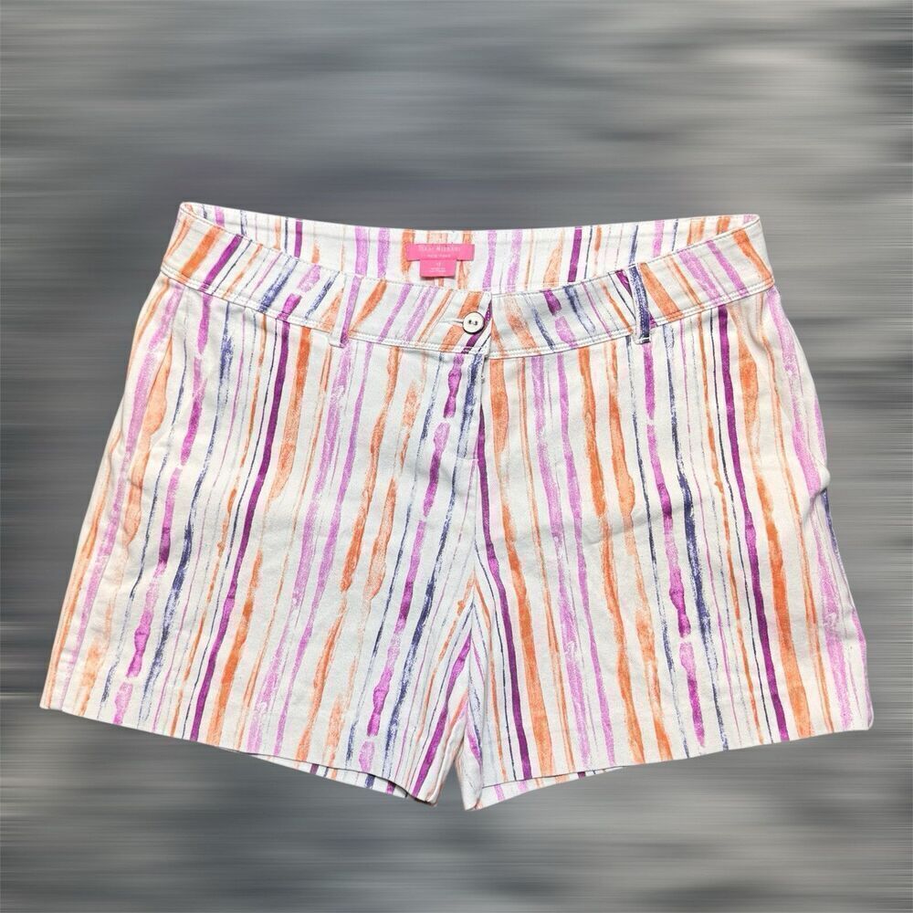 Isaac Mizrahi Sz 12 Women’s Shorts Multicolor Striped Pockets Classic Casual